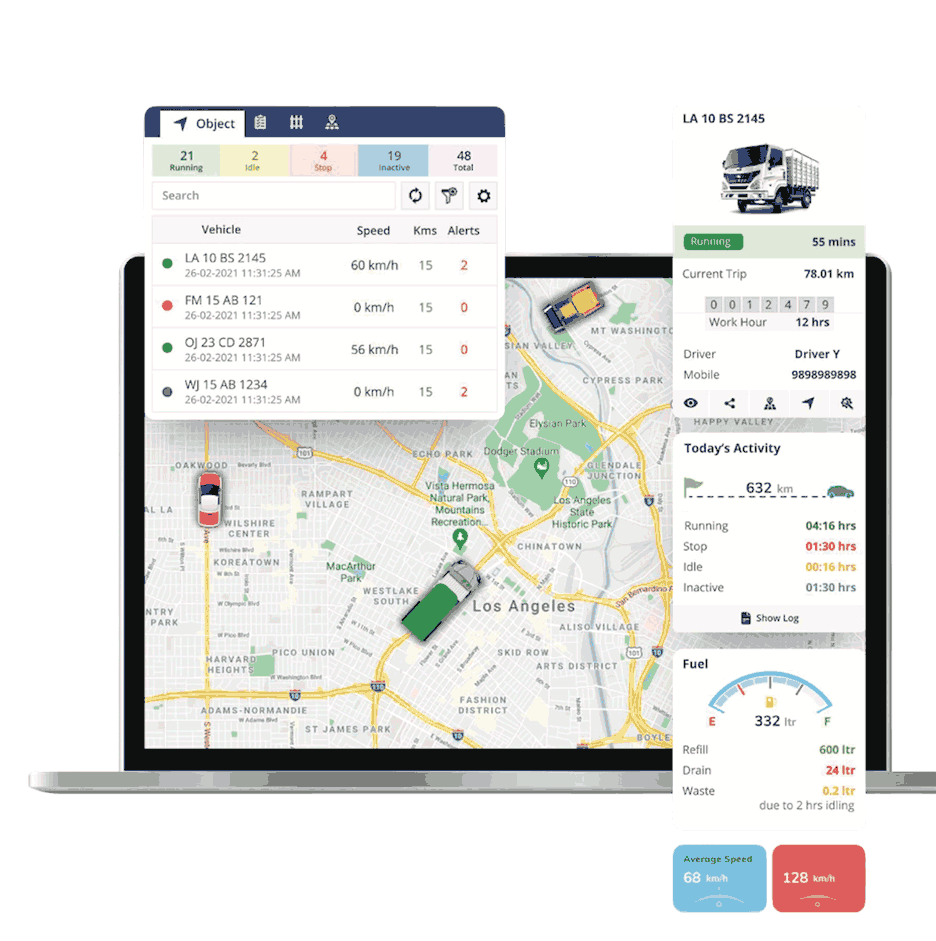 Live fleet map on the Entopizo platform